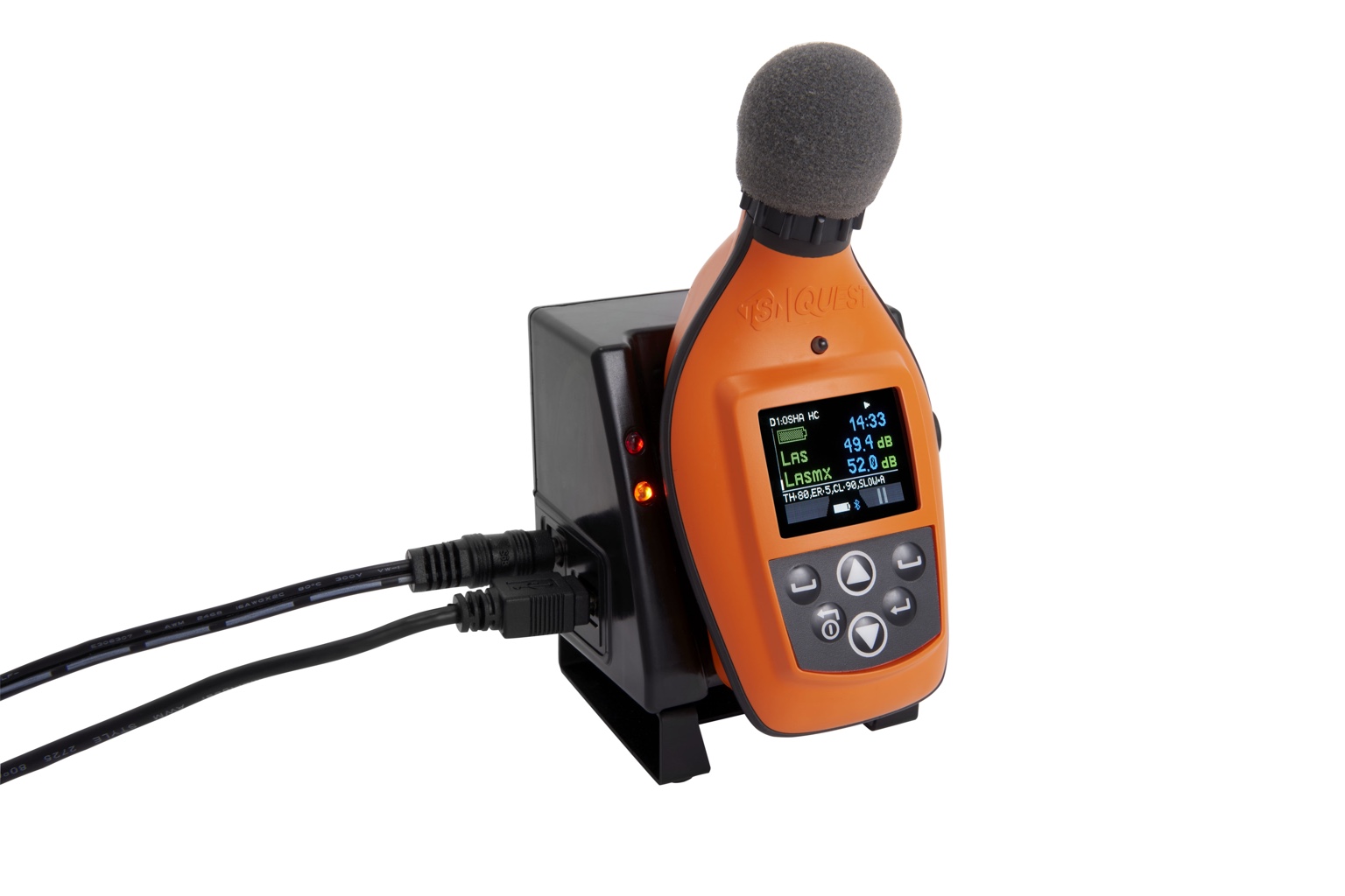 TSI Quest Edge 8 intrinsically safe kişisel gürültü dozimetresi tekli docking ve şarj istasyonu
